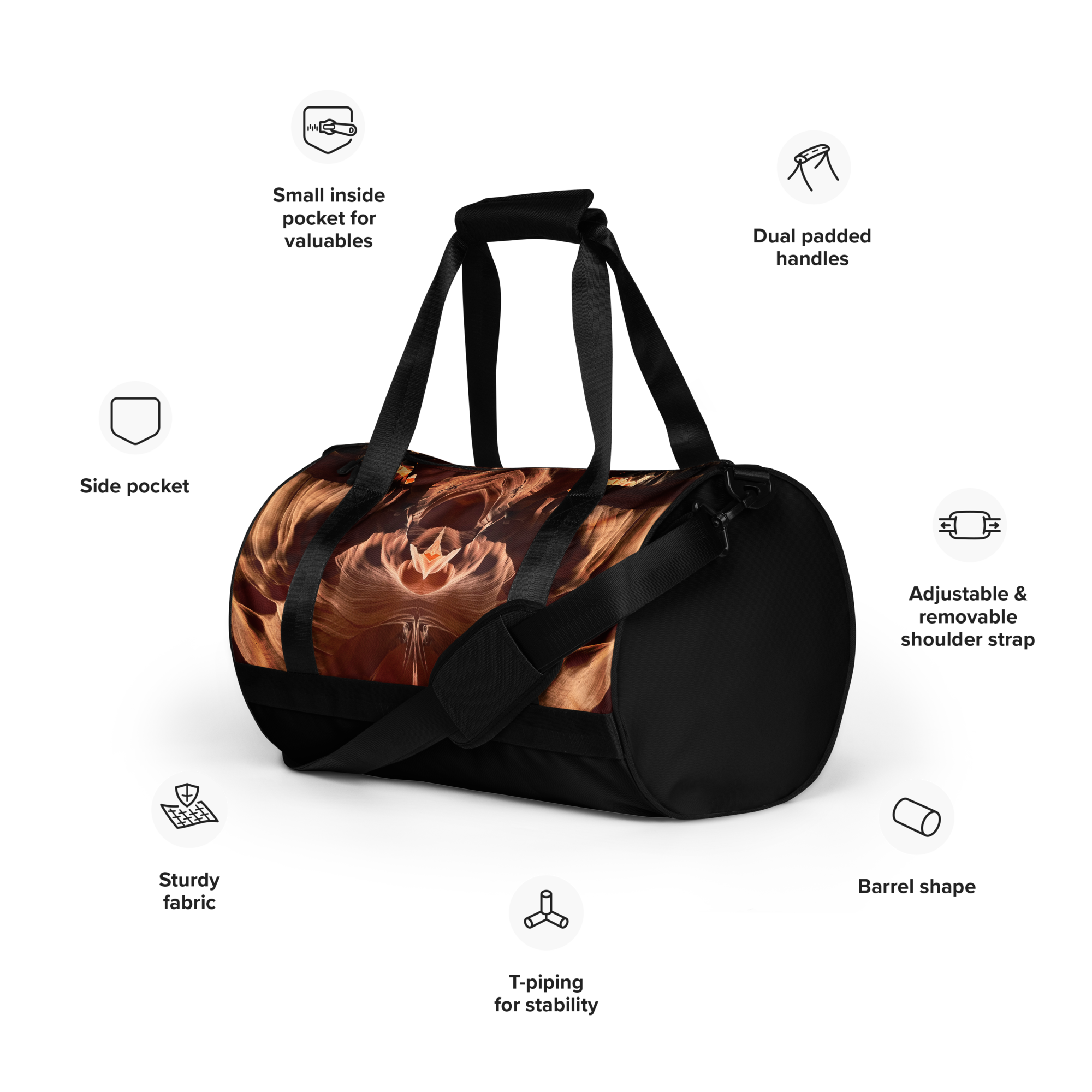 Canyon Fire gym bag