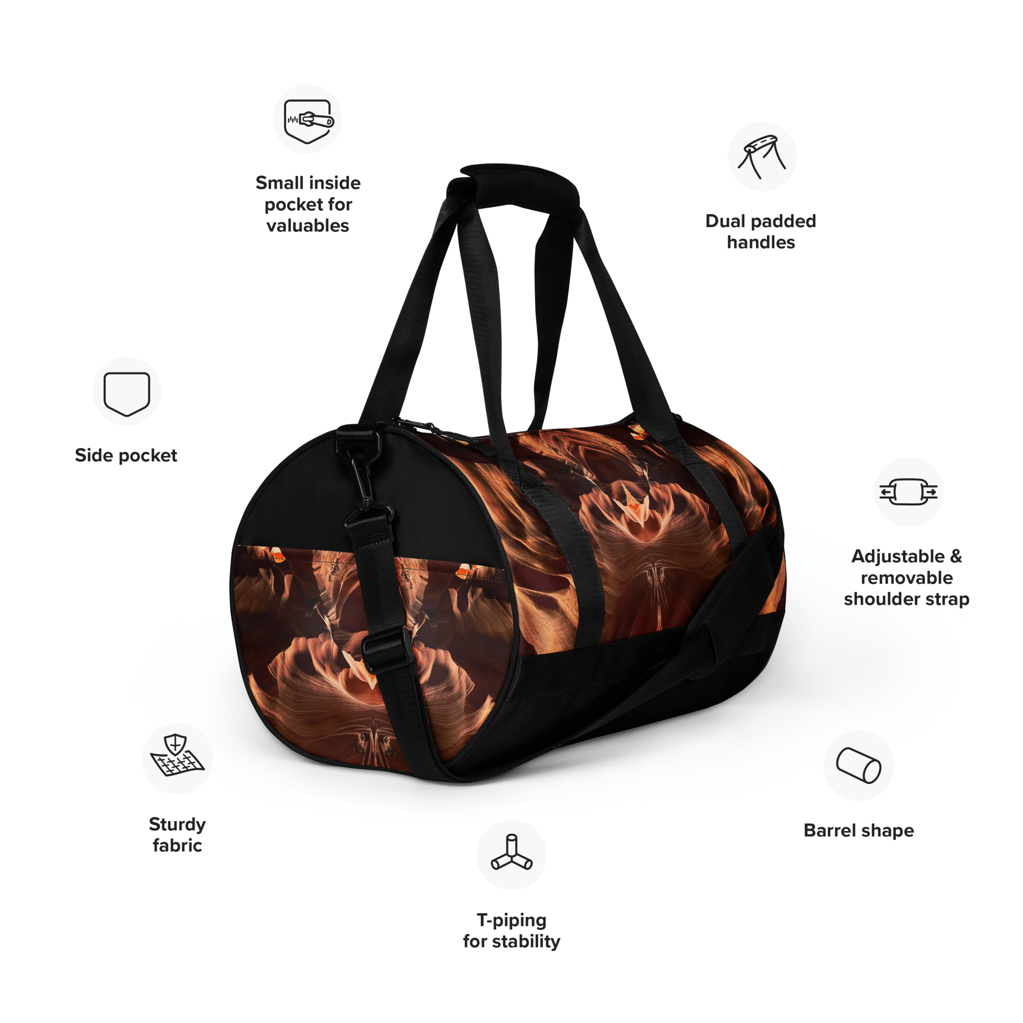 Canyon Fire gym bag